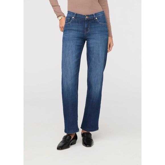 DU/ER Denim - DU/ER L2X Performance Denim Mid Rise Straight Jeans Slim Fit Blue Size 28 x 30